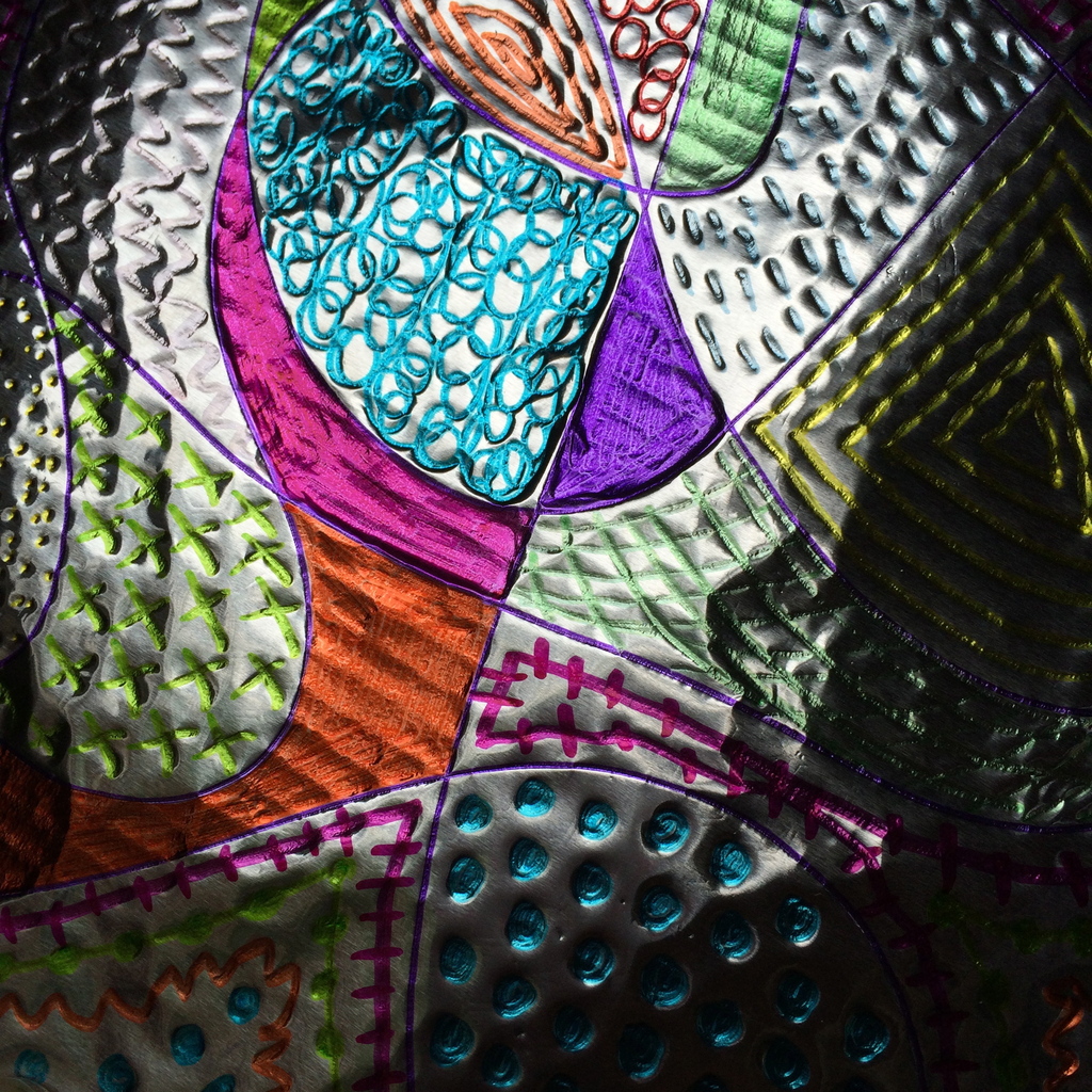 Sharpie Tin Foil Art Colourful Minds